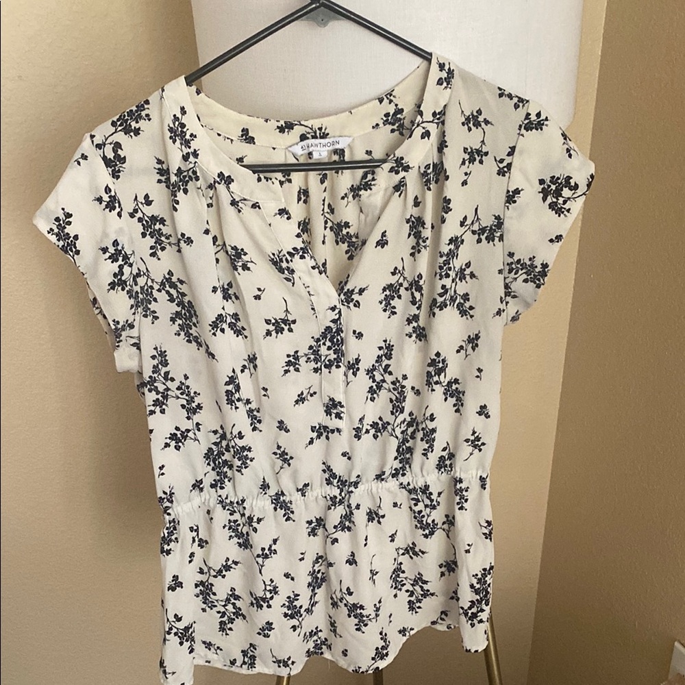 Cream Floral Women's Top